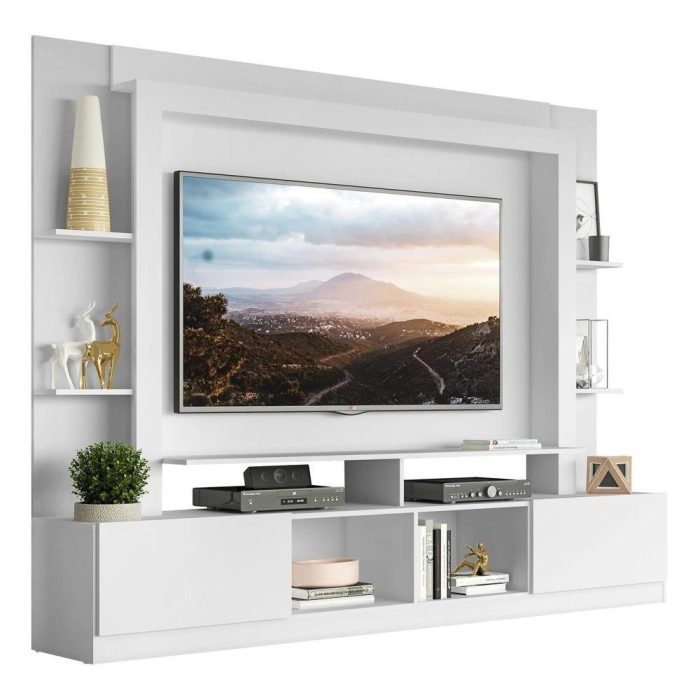 Estante com Suporte para TV até 65 Multimóveis Moscou FG2747 Branca - Imagem 1