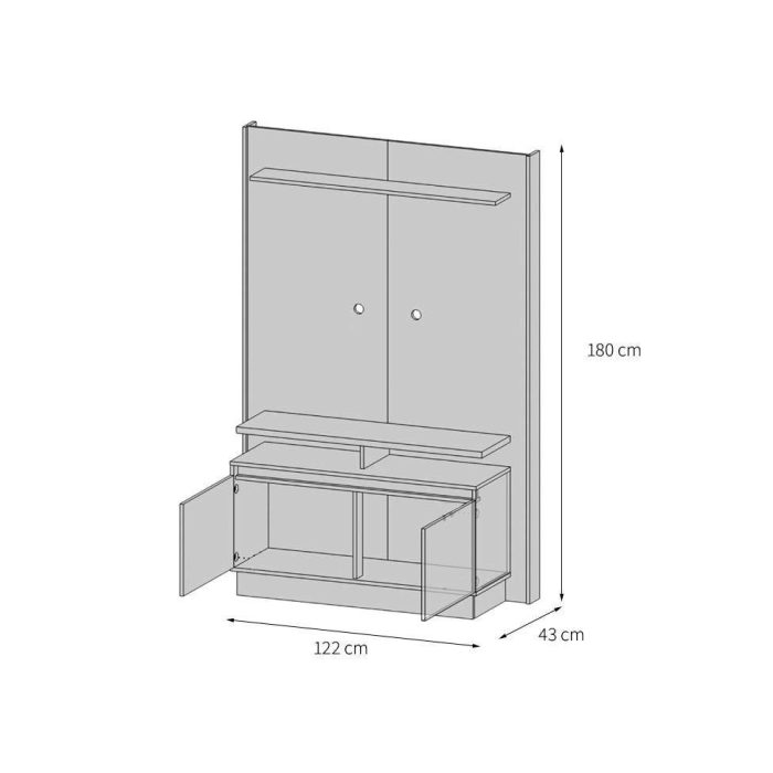 Estante para Home Theater e TV até 50 Polegadas Fit Nature e Off White - Imagem 2