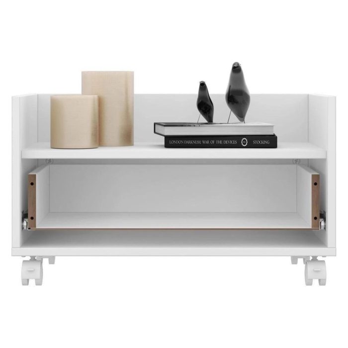 Gabinete Armário Banheiro 80Cm Com Rodízios Multimóveis V5002 Branco Branco - Imagem 2