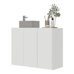 Gabinete Banheiro 3 Portas Suspenso 90cm Multimóveis MP5029 Branco
