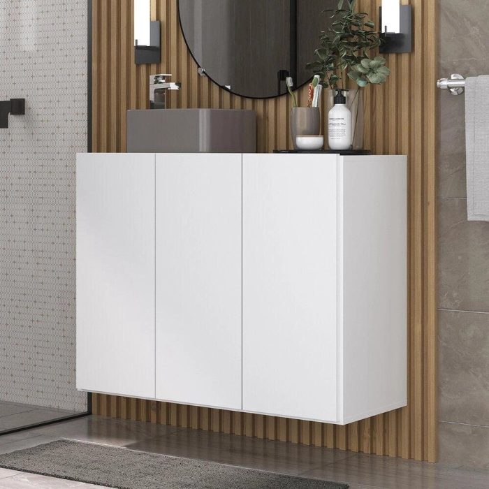 Gabinete Banheiro 3 Portas Suspenso 90cm Multimóveis MP5029 Branco - Imagem 2