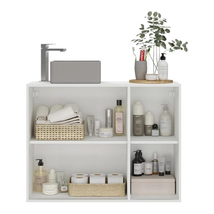 Gabinete Banheiro 3 Portas Suspenso 90cm Multimóveis MP5029 Branco - Imagem 3