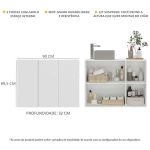 Gabinete Banheiro 3 Portas Suspenso 90cm Multimóveis MP5029 Branco - Imagem 4