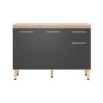 Gabinete Cozinha Modulado Dama 3Ptas 1Gav cTampo AvenaGrafito-Demóbile - Imagem 2