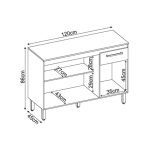 Gabinete Cozinha Modulado Dama 3Ptas 1Gav cTampo AvenaGrafito-Demóbile - Imagem 3