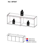 Gabinete De Banheiro 123,5cm Suspenso 4 Portas Multimóveis Mp5047 Preto Preto - Imagem 3