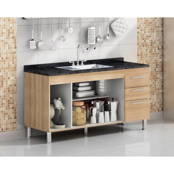 Gabinete De Vidro Para Banheiro 40cm Ac Slim Com Espelho Cor branco - Imagem 3