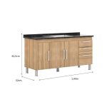 Gabinete De Vidro Para Banheiro 40cm Ac Slim Com Espelho Cor branco - Imagem 4