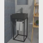 Gabinete Para Banheiro Em Ferro Estilo Industrial 40Cm