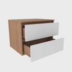 Gabinete Suspenso para Banheiro 60cm 2 Gavetas BN3607 - Imagem 3