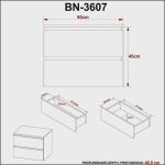 Gabinete Suspenso para Banheiro 60cm 2 Gavetas BN3607 - Imagem 2