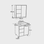 Gabinete de Banheiro 60cm Julia com Balcão 1 Porta Correr e Espelheira com Cuba Branca - Imagem 4