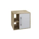 Gabinete de Banheiro Soft 1 pt Carvalho e Branco Chess 50 cm - Imagem 2