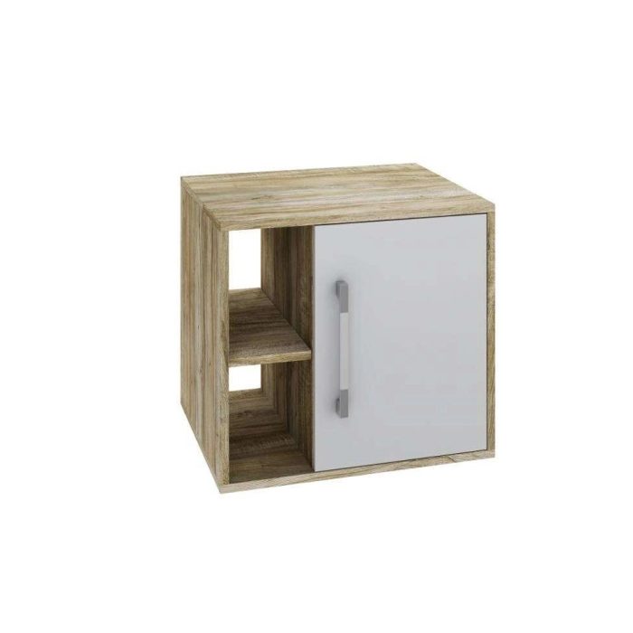 Gabinete de Banheiro Soft 1 pt Carvalho e Branco Chess 50 cm - Imagem 2