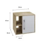 Gabinete de Banheiro Soft 1 pt Carvalho e Branco Chess 50 cm - Imagem 3