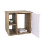 Gabinete de Banheiro Soft 1 pt Carvalho e Branco Chess 50 cm - Imagem 4