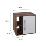 Gabinete de Banheiro Soft 1 pt Nogal e Branco Chess 50 cm - Imagem 3
