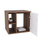 Gabinete de Banheiro Soft 1 pt Nogal e Branco Chess 50 cm - Imagem 4