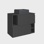Gabinete de Banheiro Suspenso 75cm Luiza com 2 Portas Basculante com Cuba - Imagem 3