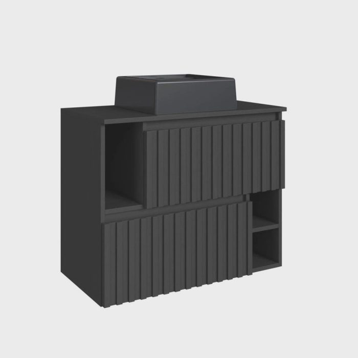 Gabinete de Banheiro Suspenso 75cm Luiza com 2 Portas Basculante com Cuba - Imagem 3