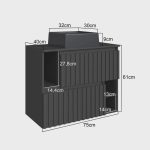 Gabinete de Banheiro Suspenso 75cm Luiza com 2 Portas Basculante com Cuba - Imagem 4