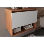 Gabinete de Banheiro Suspenso BN3606 1 Porta cor AmêndoaBranco – Tecno Mobili