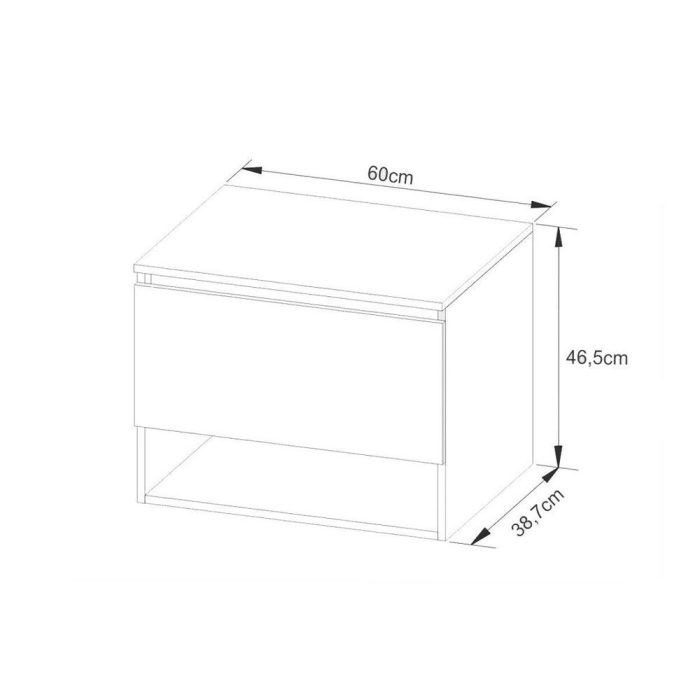 Gabinete de Banheiro Suspenso BN3606 1 Porta cor AmêndoaBranco – Tecno Mobili - Imagem 2