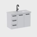 Gabinete para Banheiro em Aço 3 Gavetas 81cm Damasco - Imagem 2