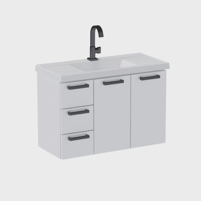Gabinete para Banheiro em Aço 3 Gavetas 81cm Damasco - Imagem 2