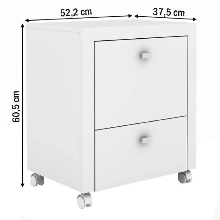 Gaveteiro 2 gavetas ME4112 branco – tecno mobili - Imagem 3