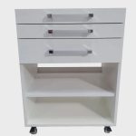 Gaveteiro Auxiliar Odontológico Com 2 Gavetas e Nichos Branco – ds Móveis