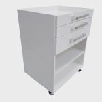 Gaveteiro Auxiliar Odontológico Com 2 Gavetas e Nichos Branco – ds Móveis - Imagem 2