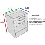 Gaveteiro Auxiliar Odontológico Com 2 Gavetas e Nichos Branco – ds Móveis - Imagem 3