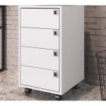 Gaveteiro Para Escritorio 4 Gavetas OB001 Branco pp Milani Store - Imagem 2