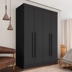 Guarda Roupa 4 Portas Solteiro Mayra Preto – Móveis Arapongas - Imagem 2
