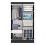 Guarda Roupa 4 Portas Solteiro Mayra Preto – Móveis Arapongas - Imagem 3