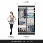 Guarda Roupa 4 Portas Solteiro Mayra Preto – Móveis Arapongas - Imagem 4