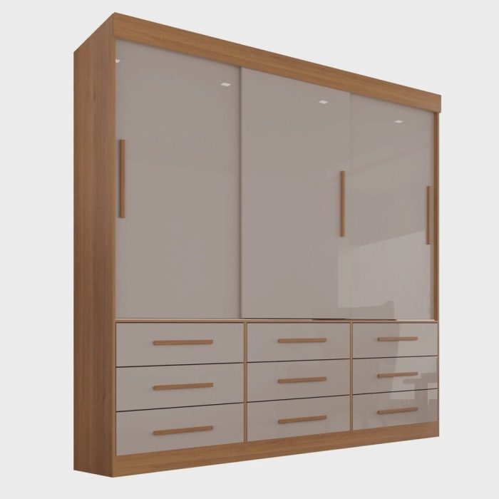 Guarda Roupa Casal 3 Portas 9 Gavetas Luana - Imagem 2