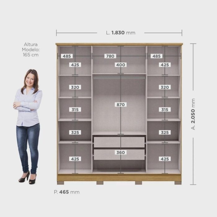 Guarda Roupa Casal 4 Portas 2 Gavetas Mônaco Espresso Móveis - Imagem 4
