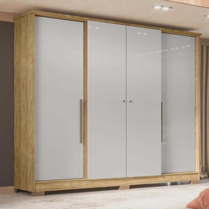 Guarda Roupa Casal 4 Portas 2 Gavetas Mônaco Espresso Móveis - Imagem 1