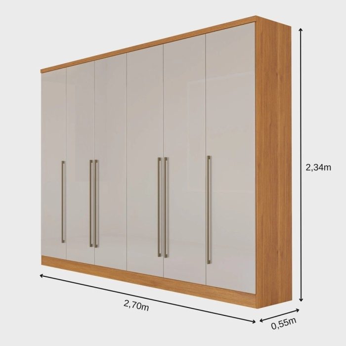 Guarda Roupa Casal 6 Portas 8 Gavetas Portugal Espresso Móveis - Imagem 4