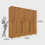 Guarda Roupa Casal 6 Portas 8 Gavetas com Pés Portugal 270cm Espresso Móveis - Imagem 4