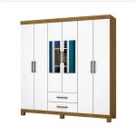 Guarda Roupa Casal 6 Portas Carioca Móveis Freijó Branco - Imagem 4