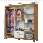 Guarda Roupa Casal 6 Portas Carioca Móveis Freijó Branco - Imagem 3