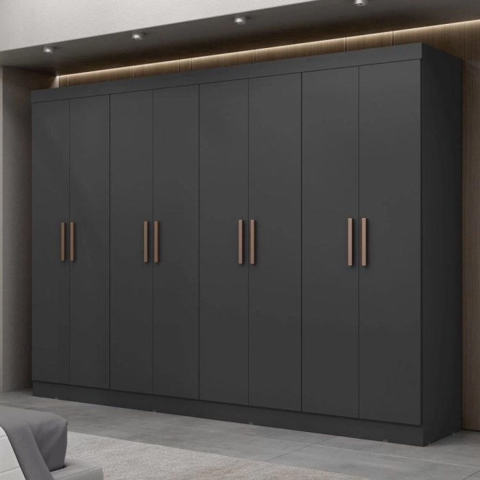 Guarda Roupa Casal 8 Portas 4 Gavetas Paris Espresso Móveis - Imagem 1