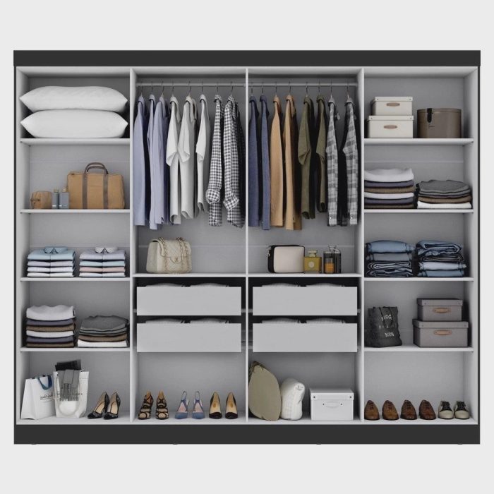 Guarda Roupa Casal 8 Portas 4 Gavetas Paris Espresso Móveis - Imagem 2