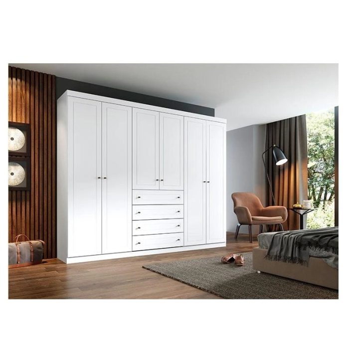 Guarda Roupa Casal Americano 6 Portas Branco hp – Henn - Imagem 3