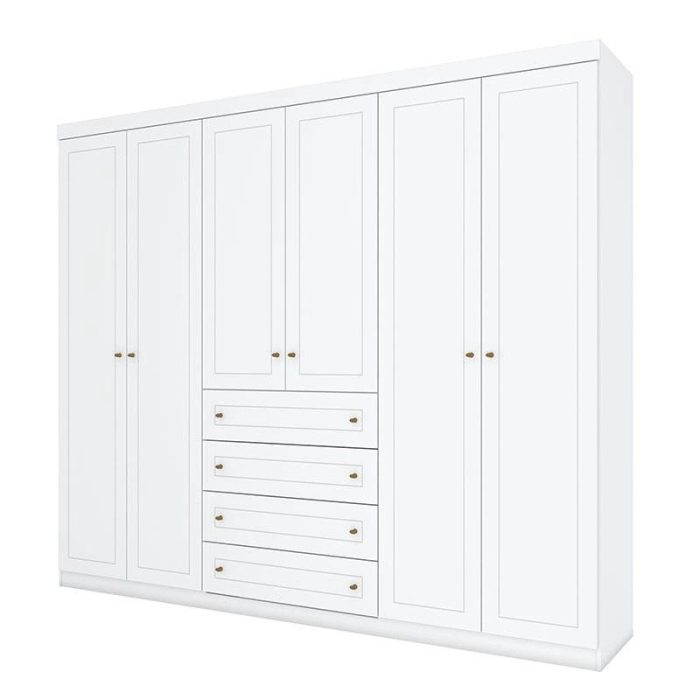 Guarda Roupa Casal Americano 6 Portas Branco hp – Henn - Imagem 1