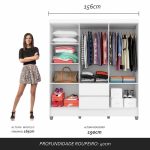 Guarda Roupa Casal Bruna 6 Portas Branco Ff – Moveis Arapongas - Imagem 2