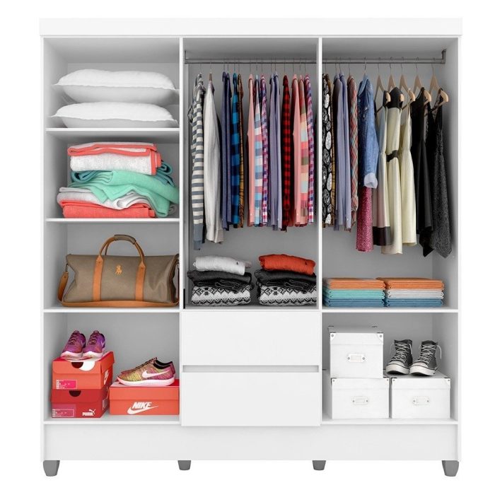 Guarda Roupa Casal Bruna 6 Portas Branco Ff – Moveis Arapongas - Imagem 3